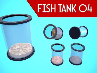 FISH TANK 04 CARTOON STYLIZED Low-poly 3D model