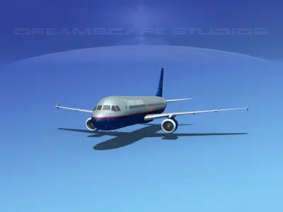 Airbus A320 LP United Airlines 1 Low-poly 3D model