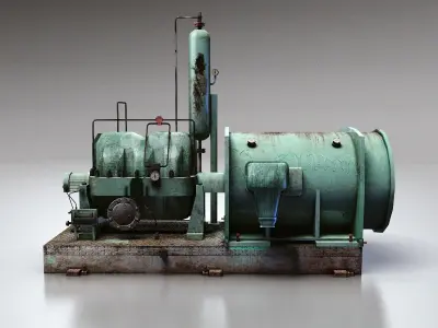 Centrifugal Water Pump Low-poly 3D model