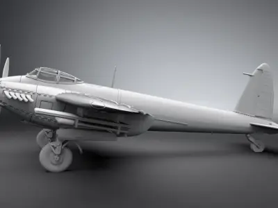 De Havilland Mosquito dh98 A52 Scale model  3D print model