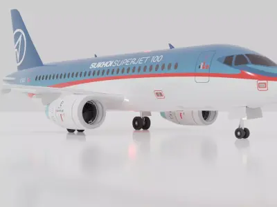 Sukhoi Superjet SSJ100 - Prototype 1 Livery Low-poly 3D model