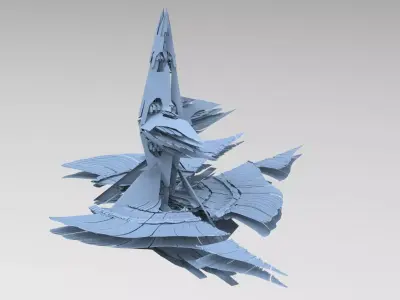 Sci fi emulation lily station 3D model