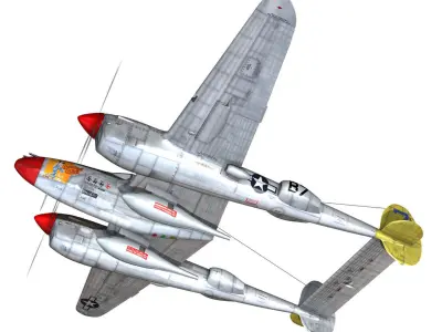 Lockheed P-38 Lightning - Beautiful Bitch 3D model