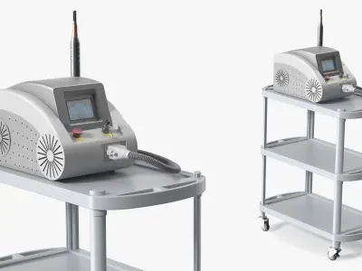 F-Beauty Tattoo Removal Laser Grey on Medical Cart 3D model