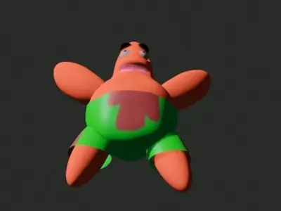 Patrick - Low-Poly spongebob character Low-poly 3D model