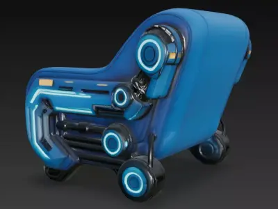 Futuristic Sci-fi Chair Low-poly 3D model get