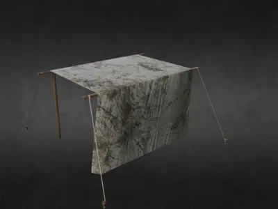 Medieval stall 4 Low-poly 3D model