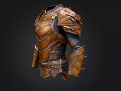 Crimson Knight Armor Low-poly 3D model