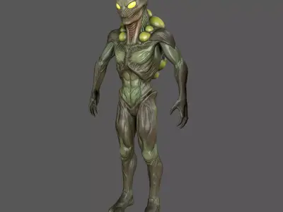 Alien Spitter - Sci-Fi Enemy Rigged Game-Ready  Low-poly 3D model
