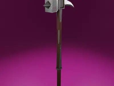 Hammer PBR low poly game ready axe Low-poly 3D model