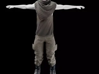 Military clothes Low-poly 3D model