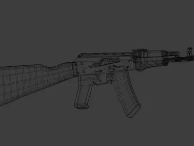 AK74 Low Poly Models Free low-poly 3D model