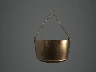Medieval Cauldron - Hanging Low-poly 3D model