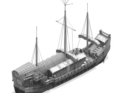 Game Large commercial ship 03 3D model
