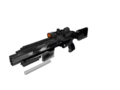 SciFi Rifle with Rail Attachments 3D model