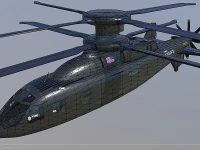 Sikorsky Boeing SB1 Defiant demonstrator Low-poly 3D model