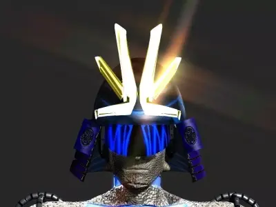 Helmet of samurai Low-poly 3D model