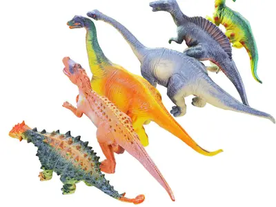 Collection of six Dinosaur Toys 3D model
