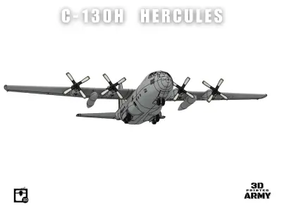 Lockheed C-130H HERCULES - 3D printed scalemodel 3D print model