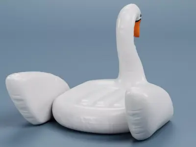 Inflatable Swan Pool Float Low-poly 3D model