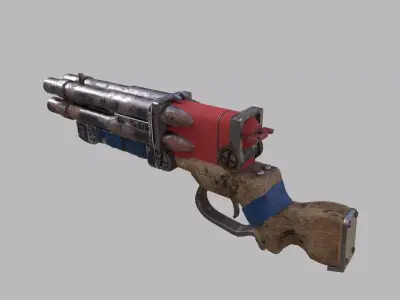 Low-poly shotgun Double Doublet Low-poly 3D model