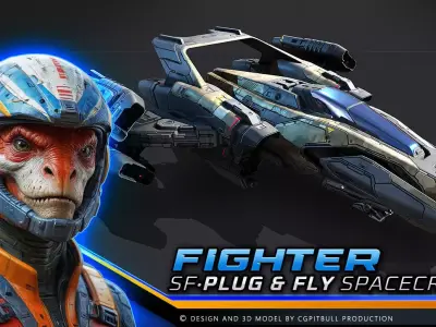 SF Fighter - Plug and Fly Low-poly 3D model