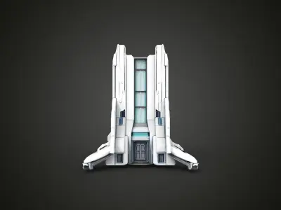 scifi buildings 3D print model