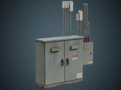 Utility Box 4B Low-poly 3D model