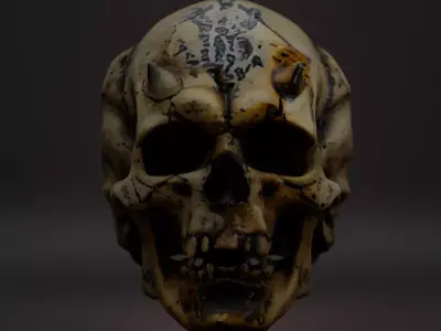 Ancient and Demonic Skull Props Pack 7 Fantasy Skulls PBR Low-poly 3D model