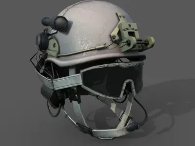 Helmet scifi military low poly 3d model  Low-poly 3D model
