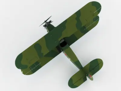 Po-2 Polikarpov Soviet biplane 3D model