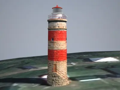 Cape Moreton Lighthouse Low poly 3D model
