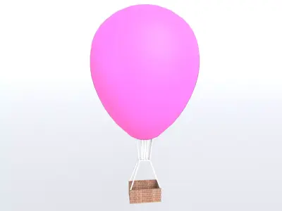 Hot Air Balloon v1 013 Low-poly 3D model