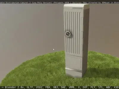 Animated Cable Distribution Cabinet 2 Low-poly 3D model