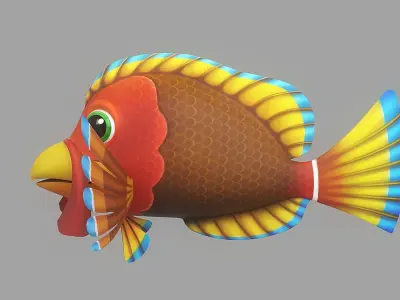 Cartoon Fish 11 Low-poly 3D model