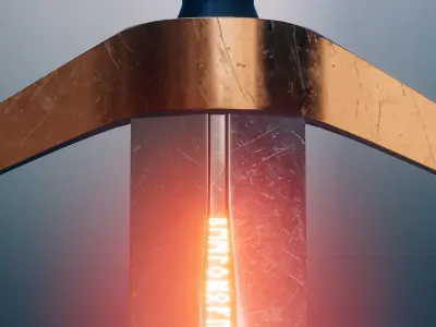 Sword with orange light 3D model