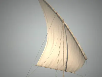 Felucca Sail Boat 3D model