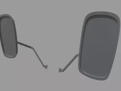 Truck Mirror 01 Low-poly 3D model