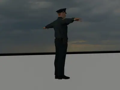 police low poly 3d model for gameing Low-poly 3D model