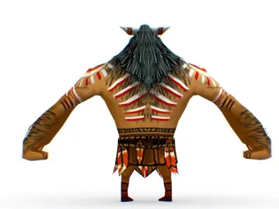 Low Poly Cartoon Creature Villager Storyteller Low-poly 3D model