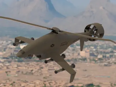 Sharkeye X UAS Tactical Helicopter VR Military Challenge Low-poly 3D model