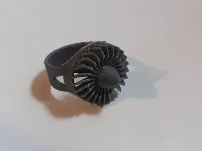 Jet Turbine Ring with movement 3D print model