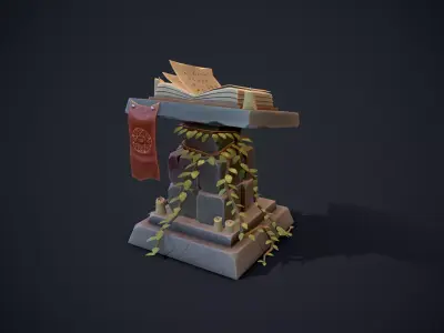 Stylized Pedestal Low-poly 3D model