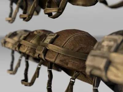 Military helmets Low-poly 3D model