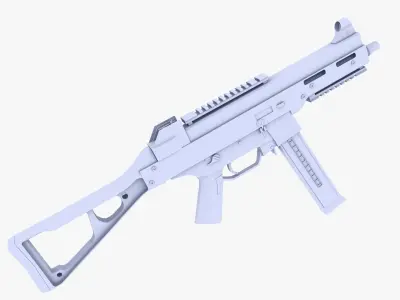 UMP 45 Submachine Gun Low-poly 3D model