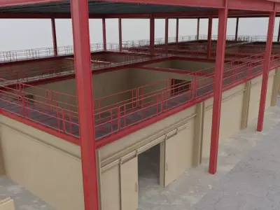 Shoothouse - Modular Indoor Firing Range Low-poly 3D model