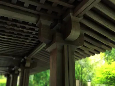 Japanese-Chinese Temple Low-poly 3D model