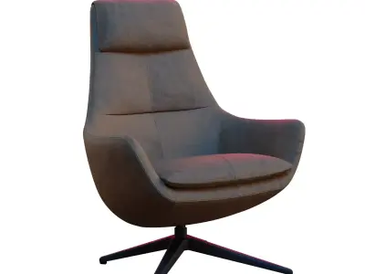 Faux Leather Lounge Chair 01 Free 3D model