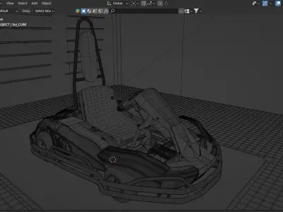 3D Petrol Powered Go- Kart with Roll Bar 3D model