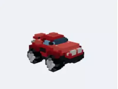 Voxel Red Armored Sci-Fi Rover Low-poly 3D model